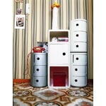 Kartell Componibili storage unit, 3 modules, silver, decoration image Kartell Componibili storage unit, 3 modules, silver, decoration image