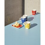 Marimekko Oiva - Unikko lautanen 15 x 12 cm, valk. - punainen - sininen, sisustuskuva