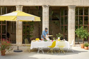 Vitra Eames DSR chair, mustard RE - chrome, decoration image