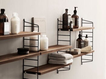 String Furniture String Pocket shelf, walnut - black, decoration image