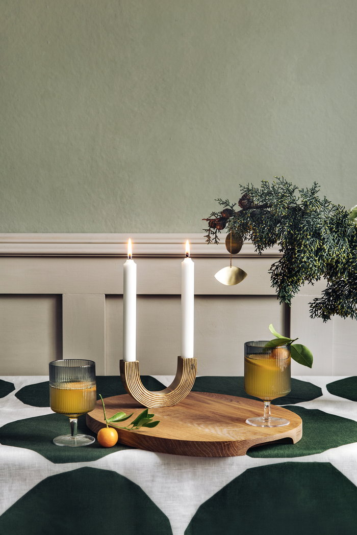 Joulu Kynttilät ferm LIVING Gray Glass Gold Iittala Natural Wood