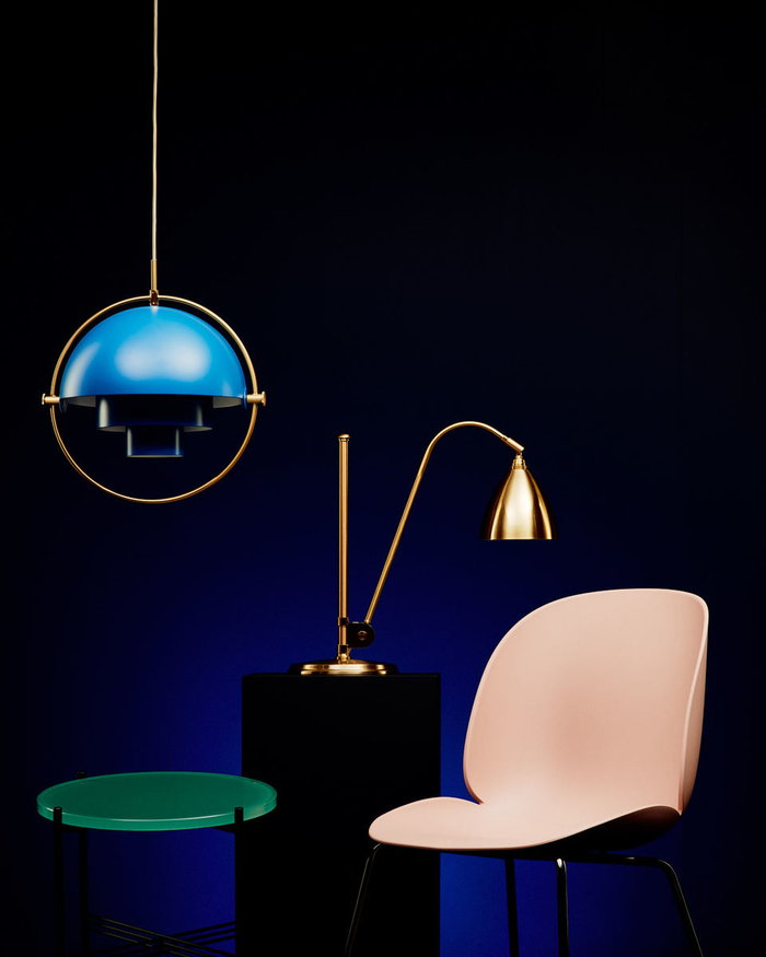 GUBI Blue Brass Metal Gold Green Pink Plastic