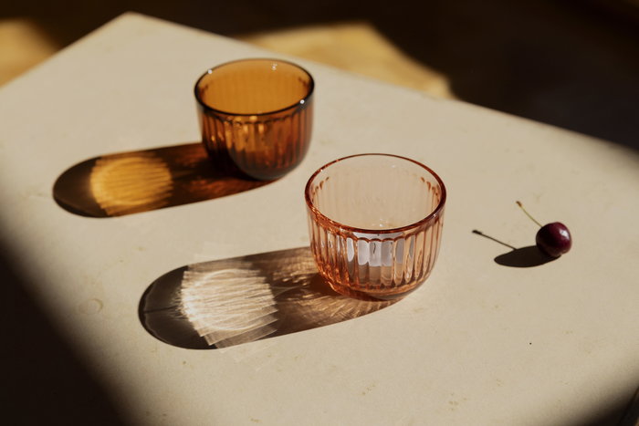 Kattaus Kynttilät Iittala Orange Glass Pink