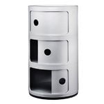 Kartell Componibili storage unit, 3 modules, silver, extra image Kartell Componibili storage unit, 3 modules, silver, extra image