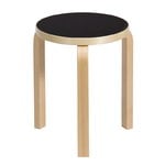Artek Aalto stool 60, black linoleum - birch, extra image