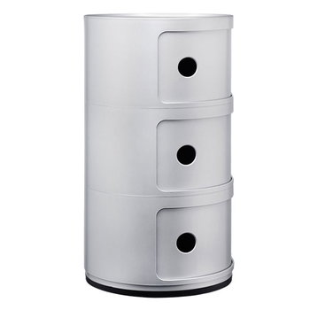 Kartell Componibili storage unit, 3 modules, silver, extra image
