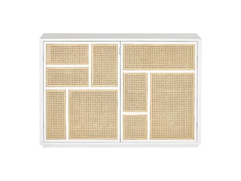 Design House Stockholm Air sideboard,  stained white grey - cane, extra image