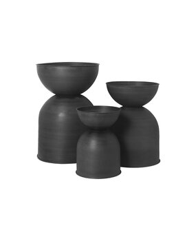Ferm Living Hourglass ruukku, M, musta, tuotteen lisäkuva