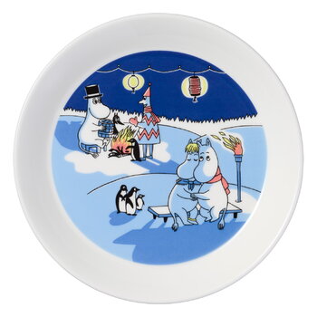 Moomin Arabia Muumi lautassetti, Talvinuotio & Purjehtien, tuotteen lisäkuva