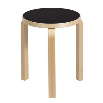 Artek Aalto stool 60, black linoleum - birch, extra image