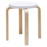 Artek Aalto jakkara E60, valkoinen - koivu