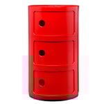 Kartell Componibili storage unit, 3 modules, red