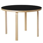 Artek Aalto pöytä 90A, koivu - musta linoleumi