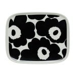 Marimekko Oiva - Unikko lautanen 15 x 12 cm, valkoinen - musta