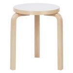 Artek Aalto Hocker 60, weißes Laminat, produktbild
