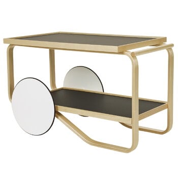 Artek Aalto tarjoiluvaunu 901, musta - koivu, tuotekuva
