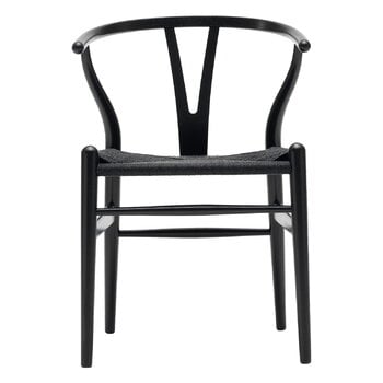 Carl Hansen & Søn CH24 Wishbone chair, soft black - black cord, product image